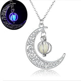 2017 fashion Glow In the dark Necklace Moon shape Hollow with ball Luminous  Pumpkin Pendant Necklace Valentine Halloween #20