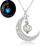 2017 fashion Glow In the dark Necklace Moon shape Hollow with ball Luminous  Pumpkin Pendant Necklace Valentine Halloween #20