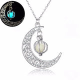 2017 fashion Glow In the dark Necklace Moon shape Hollow with ball Luminous  Pumpkin Pendant Necklace Valentine Halloween #20
