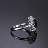 JewelryPalace Princess Diana William Kate Middleton's 3.2ct Created Blue Sapphire Engagement 925 Sterling Silver Ring For Women