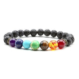 7 Chakra Healing Lava Bracelet