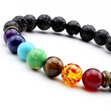 7 Chakra Healing Lava Bracelet