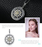 JewelryPalace 925 Sterling Silver Yellow And White Cubic Zirconia Celestial Sun Pendant Charm Fit Bracelets For Women As Gifts